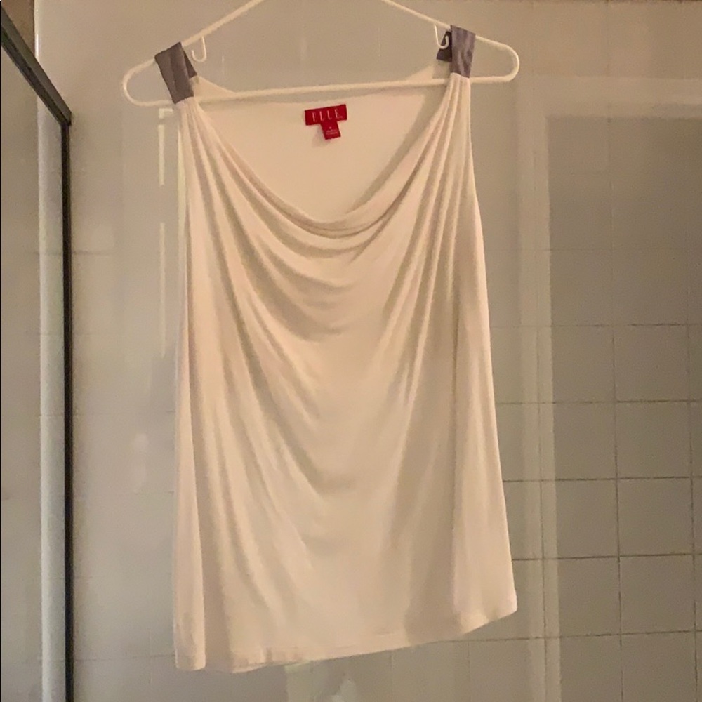 Elle off-white sparkly sleeveless shirt